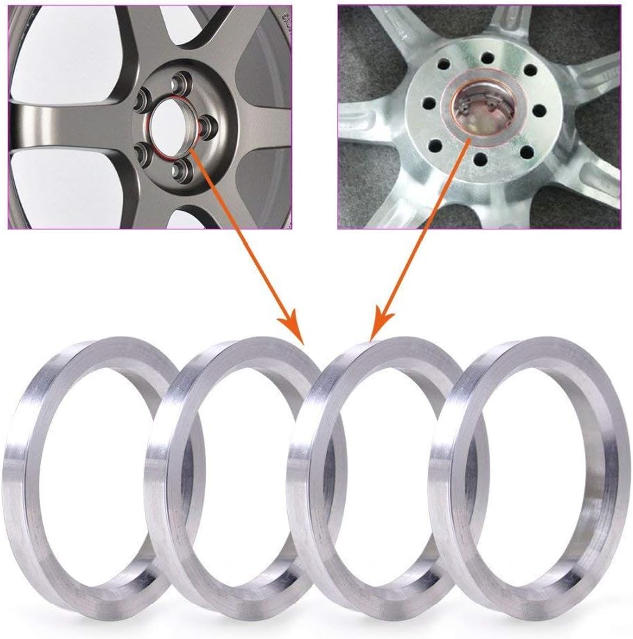 Set of four aluminum hub centric rings for wheel fitment